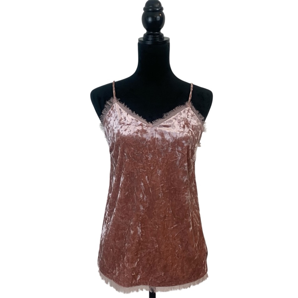 Miami Woman S Romantic Pink Crushed Velvet Croquette Soft Girl Cami Tank Top